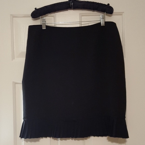 💖 Versailles Black Wool Blend Trumpet Skirt - Picture 1 of 6